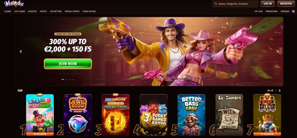 screenshot van westace online casino nederland
